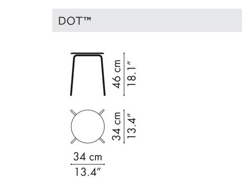 Nowoczesny stołek Dot Fritz Hansen