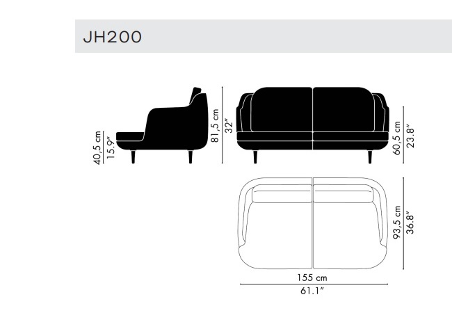 Designerska sofa Lune 2 Fritz Hansen