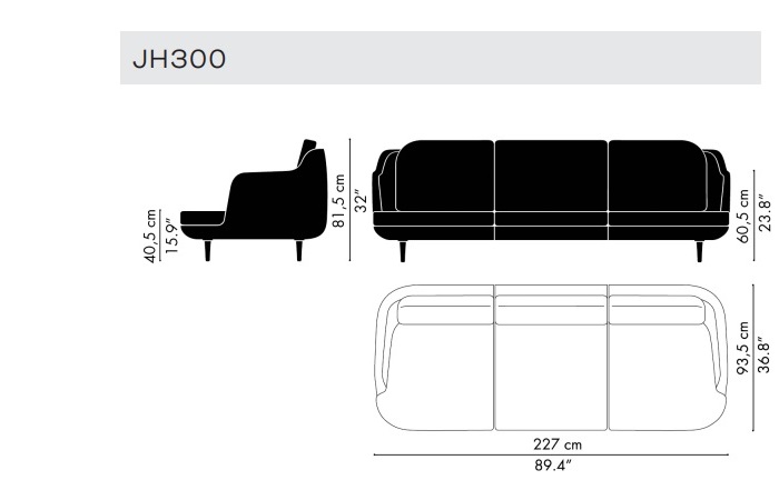 Designerska sofa Lune 3 Fritz Hansen