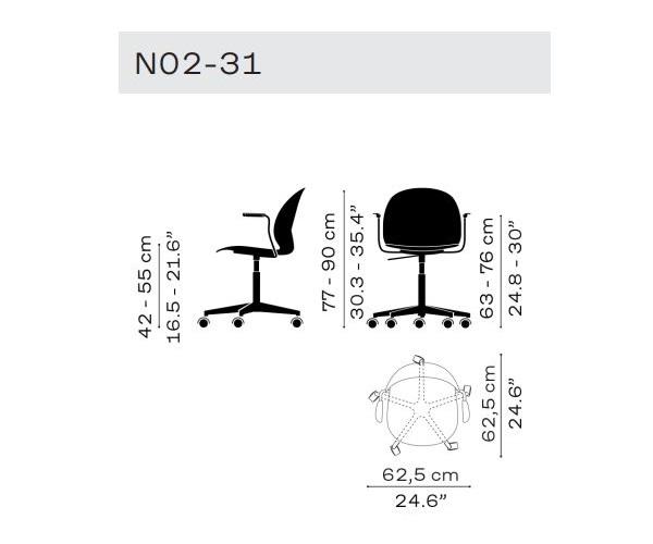 Designerskie krzesło N02 Chair Recycle Swivel Fritz Hansen