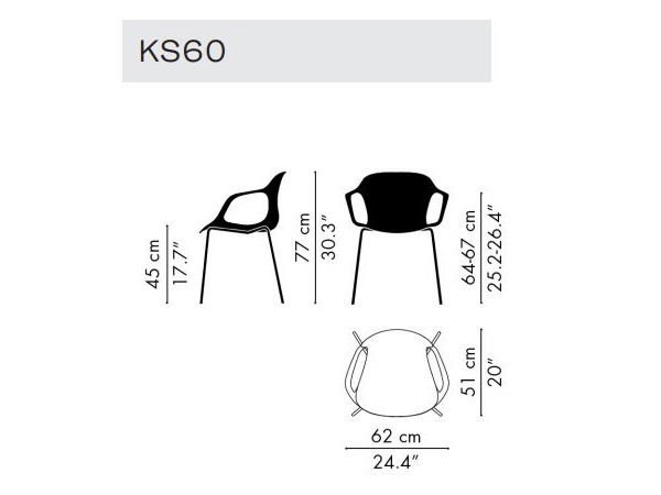 Designerskie krzesło NAP armchair steel base Fritz Hansen