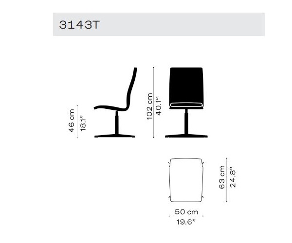 Designerskie krzesło biurowe Oxford chair high Fritz Hansen