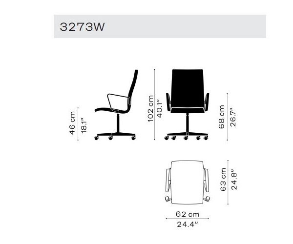 Designerskie krzesło biurowe Oxford office high Fritz Hansen