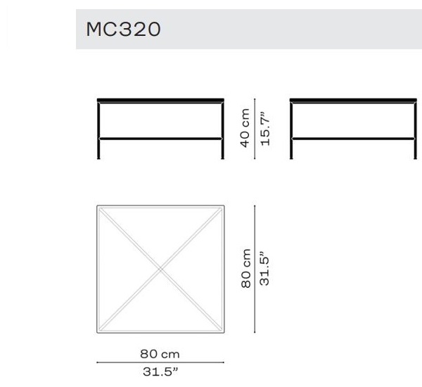 Stylowy stolik kawowy Planner MC320 Fritz Hansen