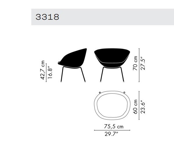 Mały wygodny fotel Pot lounge chair Fritz Hansen