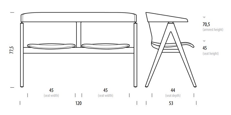 Ava ławka Gazzda Design Spichlerz wymiary