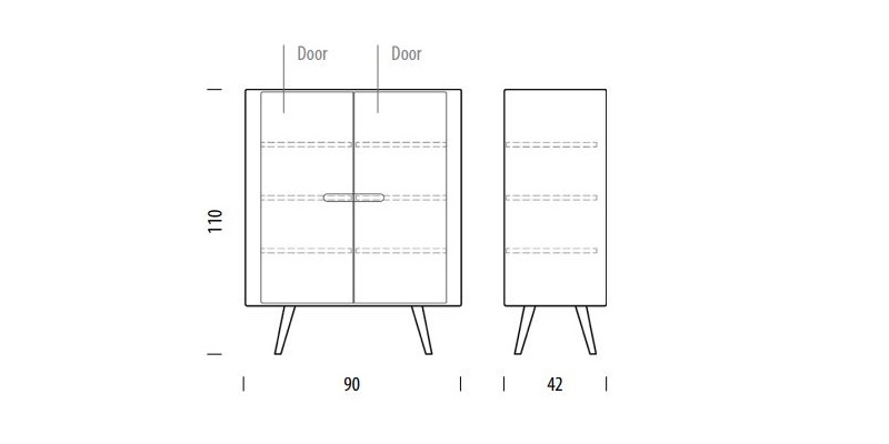 Ena Cabinet 90 komoda Gazzda Design Spichlerz 110 wymiary