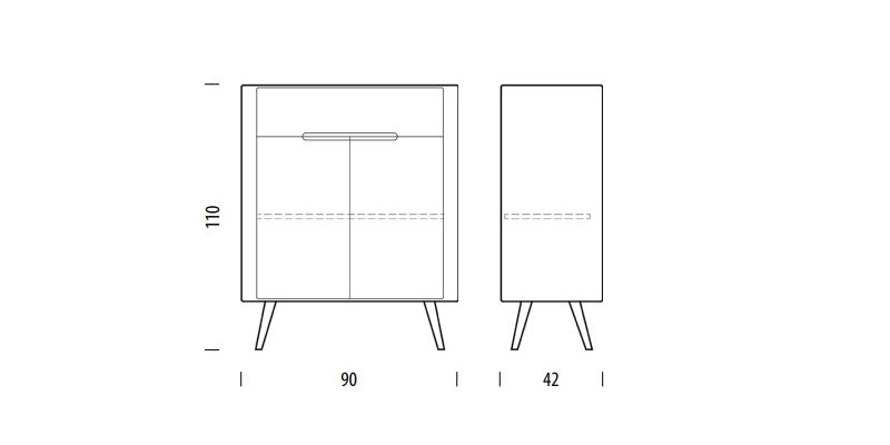 Ena Dresser 90 kredens Gazzda Design Spichlerz wymiary