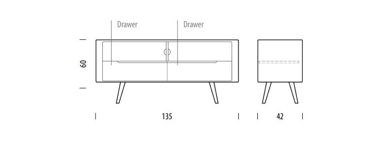 Ena TV Sideboard 135 komoda Gazzda Design Spichlerz wymiary