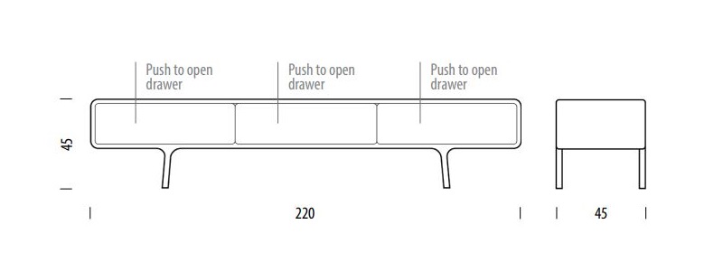 Fawn Lowboard - 3 Drawers Gazzda Design Spichlerz wymiary