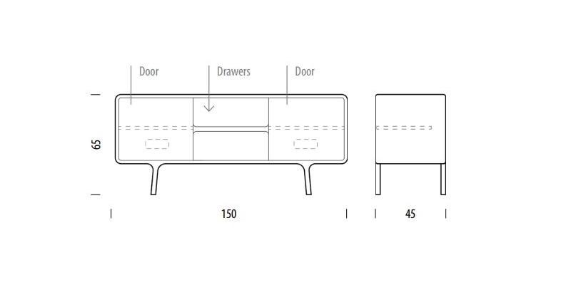 Fawn Sideboard 150 komoda Gazzda Design Spichlerz wymiary