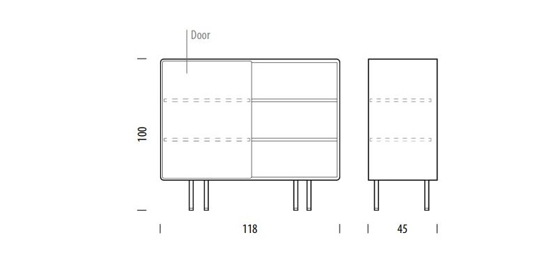 Fina Dresser 118 drzwi Gazzda Design Spichlerz wymiary