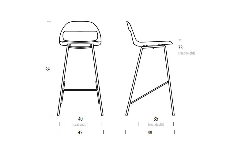 Leina Bar Chair krzeslo barowe Gazzda Design Spichlerz wymiary