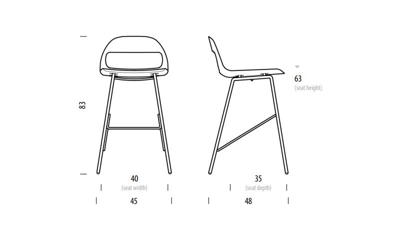 Leina Counter Chair krzeslo barowe Gazzda Design Spichlerz wymiary