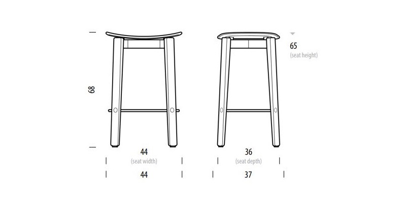 Nora stołek barowy 68 Gazzda Design Spichlerz wymiary
