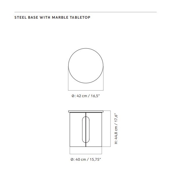 Androgyne Ø40 Side Table stolik boczny MENU wymiary