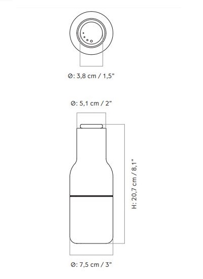 Bottle Grinder młynki Menu Design Spichlerz wymiar 3