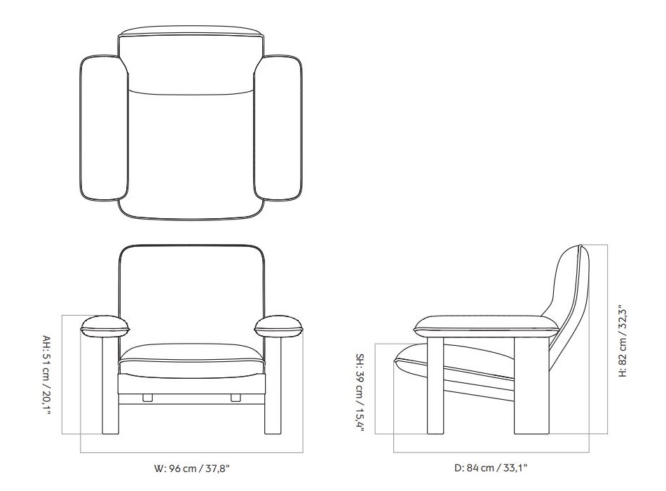 Brasilia Lounge fotel MENU w Design Spichlerz wymiary