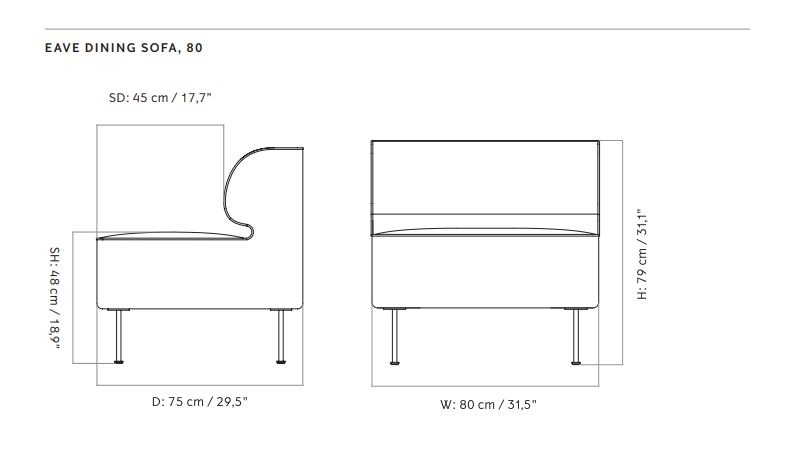 Eave Dining Sofa MENU w Design Spichlerz centralny wymiary