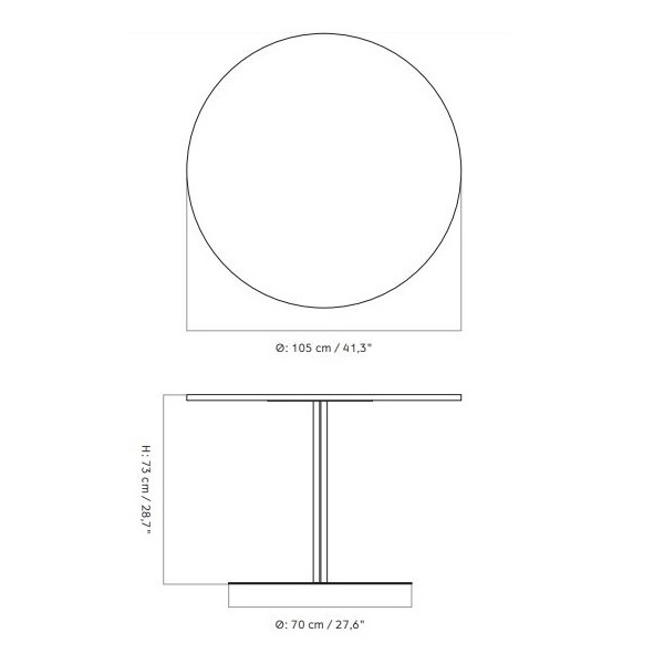 Harbour Column 105 Dining Table Circular stolik MENU w Design Spichlerz wymiary
