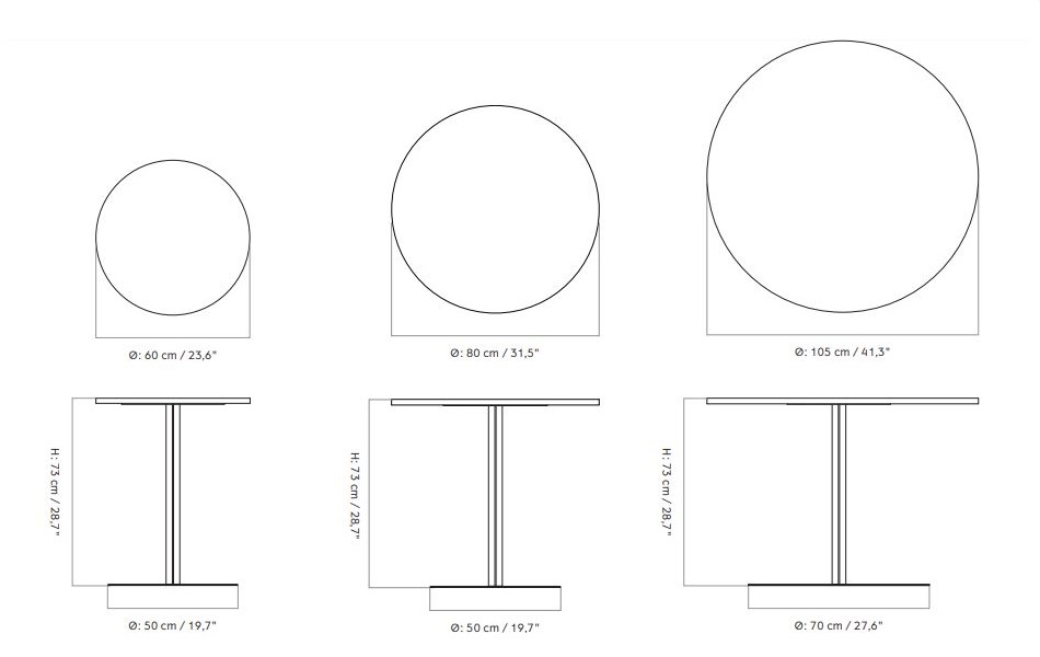 Harbour Column Dining Table Circular stolik MENU w Design Spichlerz wymiary