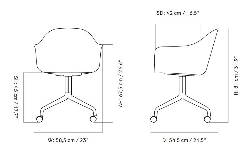 Harbour Dining Chair Star Base Menu Design Spichlerz wymiary