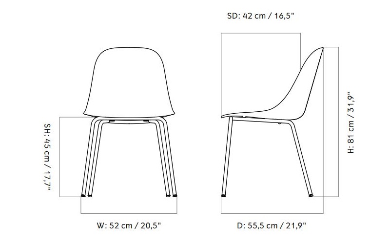 Harbour Side Chair krzesło plastik Menu Design Spichlerz wymiary