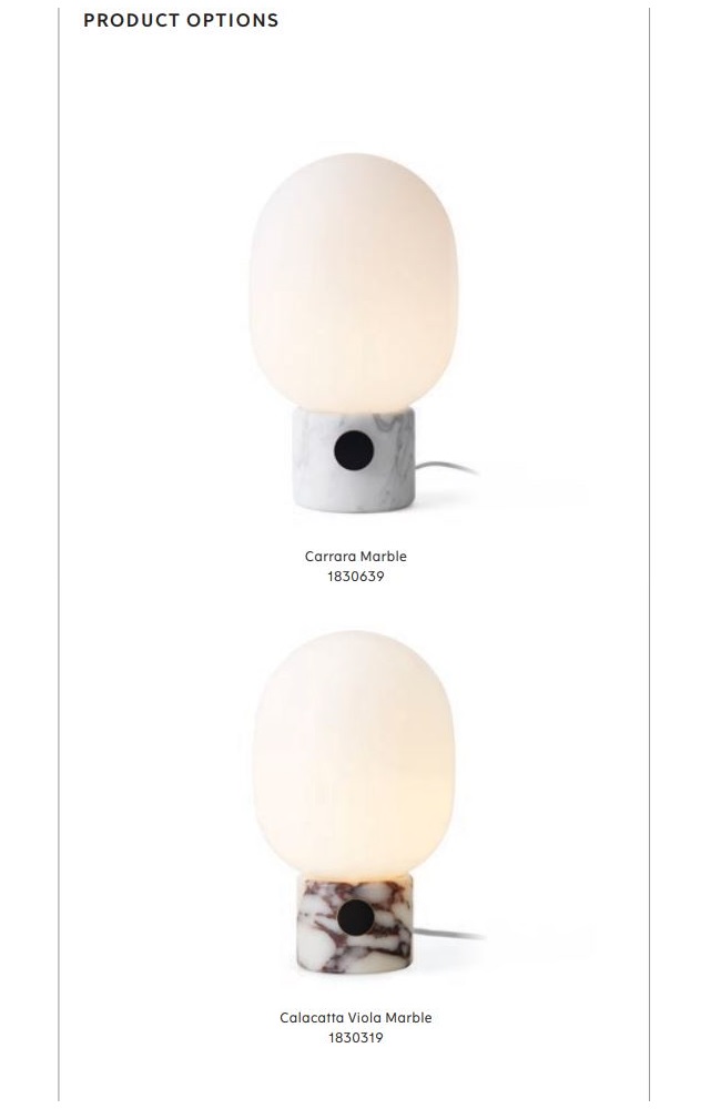 JWDA Marble lampa stołowa Menu Design Spichlerz opcje 1