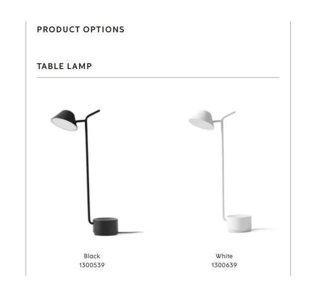 Peek lampa stołowa Menu Design Spichlerz opcje