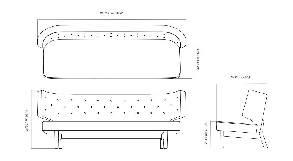 Radiohus P2 sofa MENU w Design Spichlerz wymiary