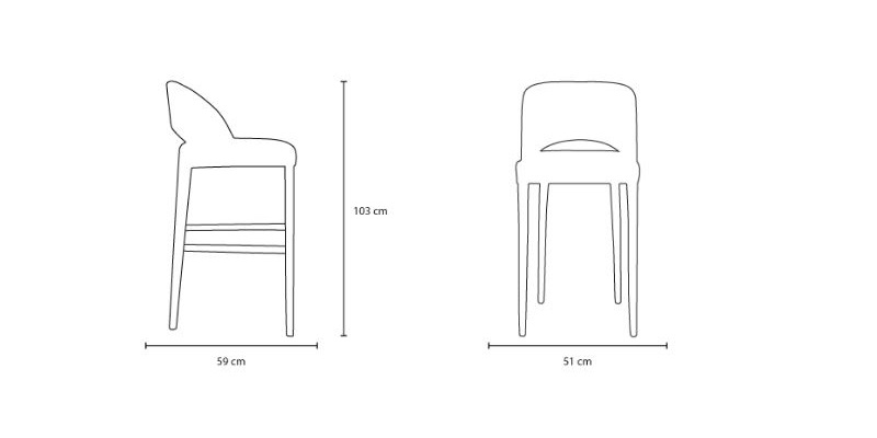 Libra 298.41 krzesło barowe Tonon Design Spichlerz wymiary