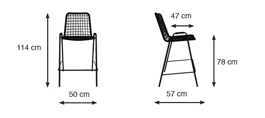 Sailor Stool 165.41 krzesło barowe Tonon Design Spichlerz wymiary