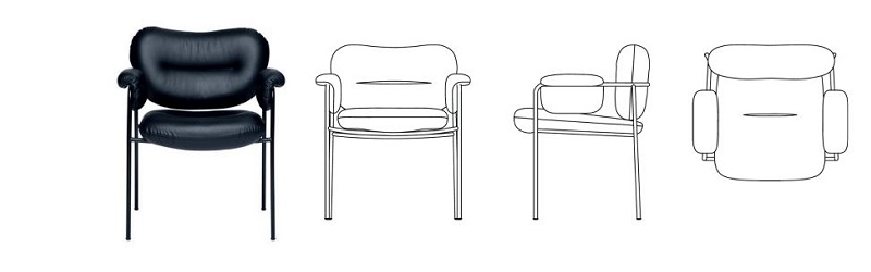 Krzesło skandynawskie tapicerowane Bollo Dining Chair Fogia