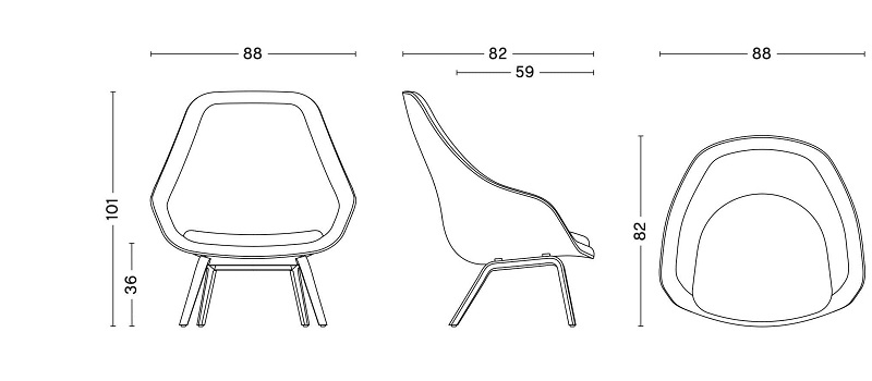 Hay About a Chair AAL 92 wymiary