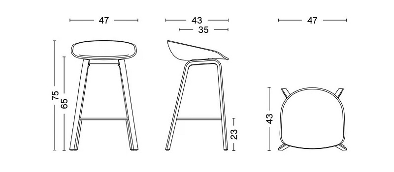 Hay About a Chair AAS 32 wysokość siedziska 65