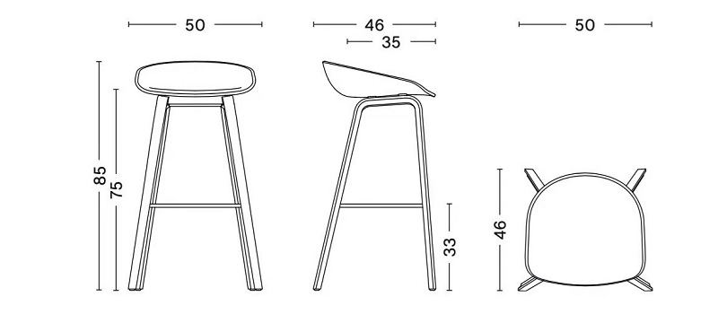 Hay About a Chair AAS 32 wysokość siedziska 75