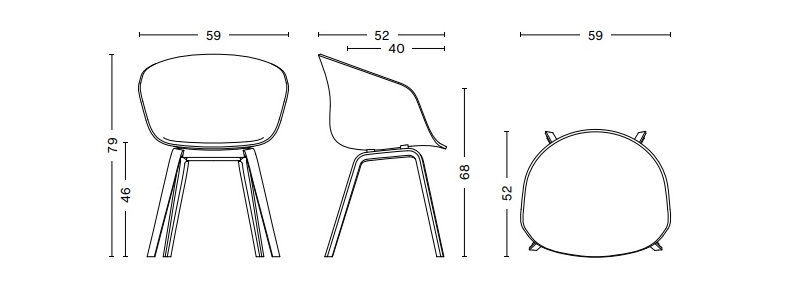 Hay About a Chair krzesło skandynawskie AAC 22 wymiary