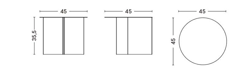 Stolik skandynawski Slit Table Round wymiary