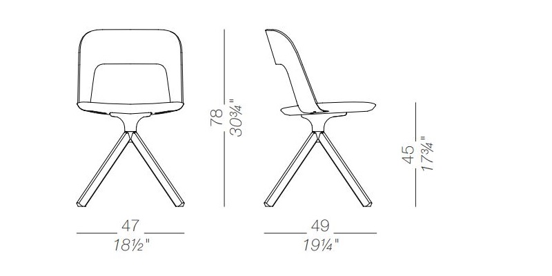 Designerskie nietypowe krzesło nowoczesne Arco Swivel Lapalma