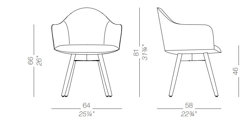 Designerskie krzesło drewniane Edit S570 Lapalma