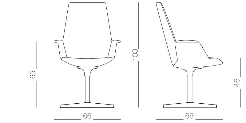 Designerskie nietypowe krzesło nowoczesne Uno Swivel Lapalma