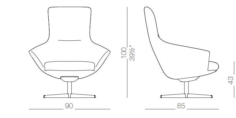 Bardzo wygodny fotel Wing S281 lounge chair Lapalma wymiary