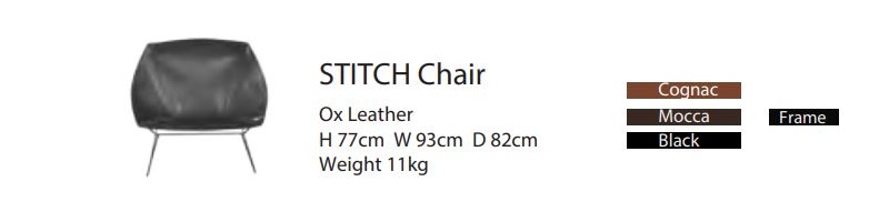 Kultowy fotel skórzany Stitch OX Denmarq