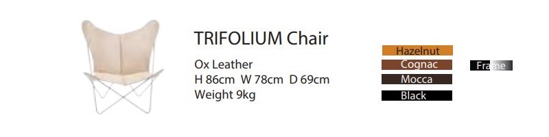 Kultowy fotel Trifolium OX Denmarq dostępne opcje wykończenia