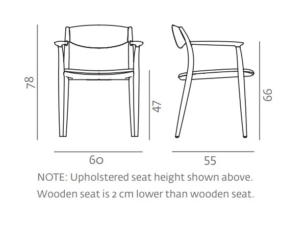 Designerskie krzesło z tapicerowanym siedziskiem Nila chair Artisan wymiary