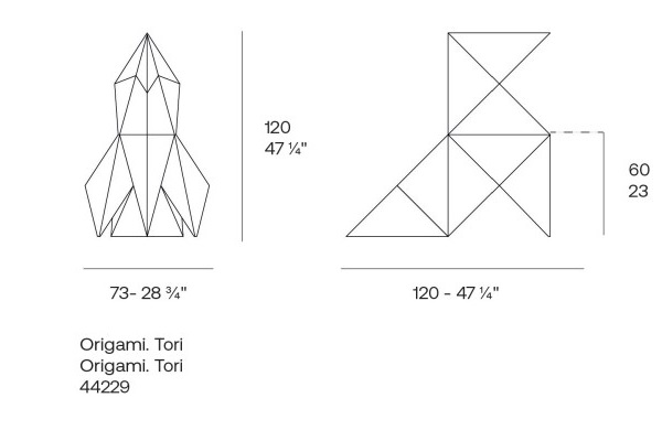Kotori Origami rzeźba ogrodowa Vondom wymiary L
