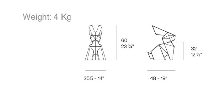 Zając Kousagi Origami rzeźba ogrodowa Vondom, wymiary S