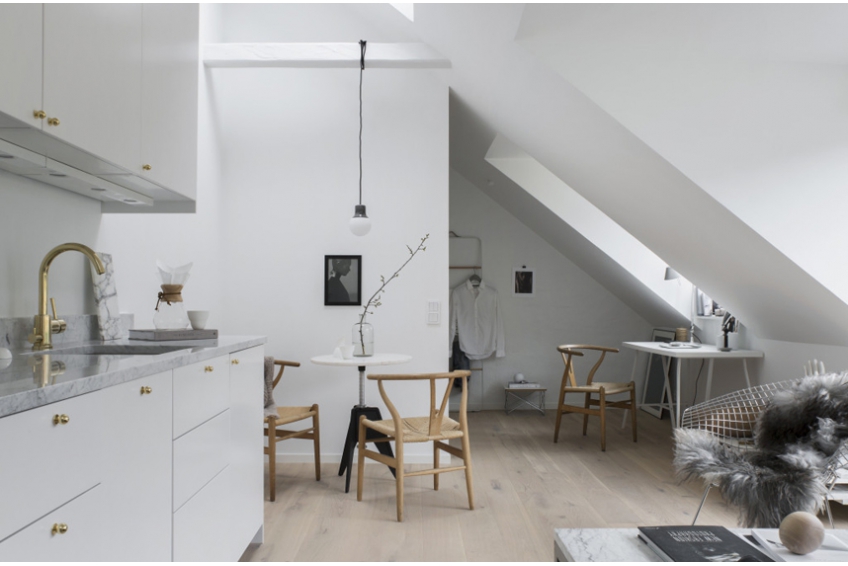 Mały loft w stylu skandynawskim